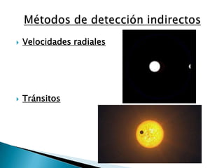 Velocidades radialesTránsitosMétodos de detección indirectos