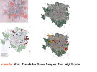 conectar. Milán. Plan de los Nueve Parques. Pier Luigi Nicolin.
 