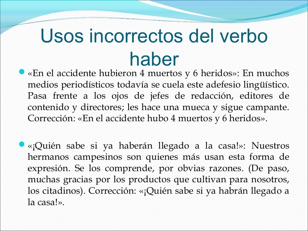 El uso correcto del haber