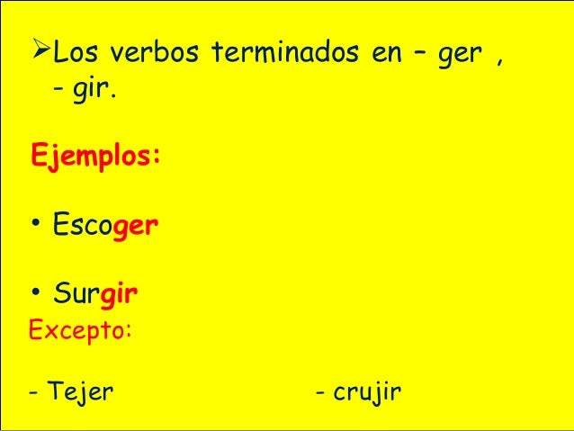El uso de la g