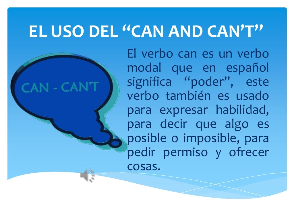 El uso del can can’t