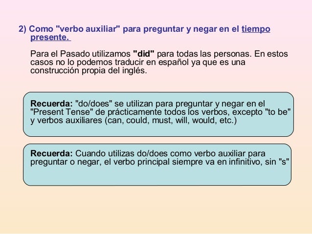 Resultado de imagen para auxiliares en ingles do does did