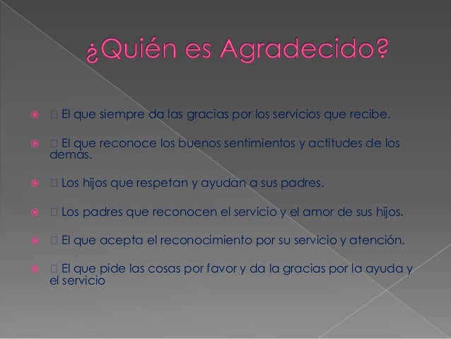 El valor de el agradecimiento