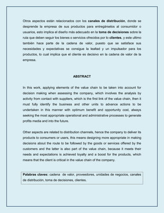 El Valor De Las Cadenas De Valores