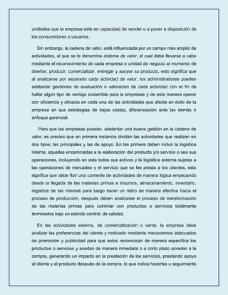 El Valor De Las Cadenas De Valores