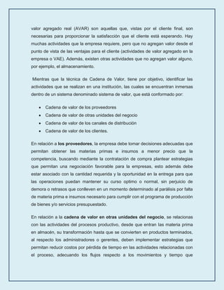 El Valor De Las Cadenas De Valores