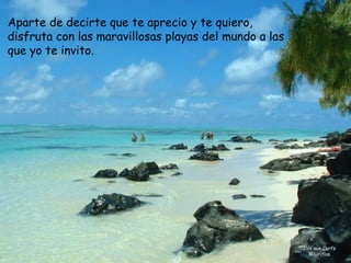 Iles aux Cerfs Mauritius Aparte de decirte que te aprecio y te quiero, disfruta con las maravillosas playas del mundo a las que yo te invito.   
