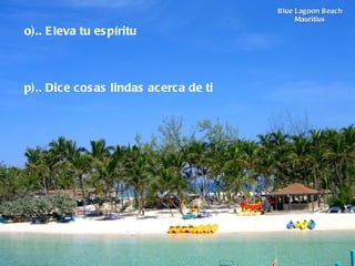 Blue Lagoon Beach Mauritius o).. Eleva tu espíritu        p).. Dice cosas lindas acerca de ti   