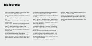 Bibliografía

• Ansón, R. Decálogo de las tapas en la cocina actual. Apun-          •	 Kliczkowski	H.	Tapas,	deliciosas	y	sencillas	recetas	explica-         •	 Vázquez	I.	Tapas	de	la	cocina	española.	Pequeños	y	varia-
   tes de gastronomías. Nº 50. Marzo 2010.                                das	paso	a	paso.	Parragon	Books	Ltd.	2010.	                             dos placeres. Ed. Everest. 2008.
•	 Calduch	J,	Gutiérrez	X,	Zalakain	I.	101	Tapas.	Bainet	editorial	   •	 Kliczkowski	H.	Tapas,	las	más	irresistibles.	Parragon	Books	          • Vázquez Marisa B, Witriw Alicia M. Modelos visuales de ali-
   S.A. 2010.                                                             Ltd. 2010.                                                              mentos & Tablas de relación peso/volumen.1º Edición. 1997.
•	 Cerveceros	de	España.	Libro	blanco	de	la	cerveza.	Madrid,	         	•	 Moreiras	 O,	 Varela-Moreiras	 G,	 Ávila	 JM,	 Beltrán	 B,	 Cua-     • Y.V. Fadón & Martin Schenk. El mundo de las tapas. http://
   2001.                                                                  drado C, del Pozo S, Rodríguez V, Ruiz E. “La Alimentación              www.arrakis.es/~jols/tapas/index.html (consultado en junio
•	 Dunlop	F.	Tapas.	Las	mejores	tapas	de	los	chefs	españoles.	            Española. Características Nutricionales de los principales              del 2010).
   Ed. Blume. 2009.                                                       Alimentos de nuestra dieta”. Ministerio de Medio Ambiente,
•	 Garcés	C,	Lahoz	C.	Alimenta	tu	corazón.	Recetas	medite-                Medio Rural y Marino. 2009.
   rráneas para cuidar la salud. Ed. Nobel, S.A.2010                  •	 Moreiras	 O,	 Carbajal	 A,	 Cabrera	 L,	 Cuadrado	 C.	 “Tablas	 de	
•	 Gijaba,	I.	¡A	Tapear!.	Grupo	Editorial	Belgeuse.	2006.	                composición de alimentos”. 14º Edición. Ed. Pirámides. 2010.
•	 Gibaja	I,	Moreira	V.	¡A	tapear!	Todo	sobre	las	tapas	españo-       •	 Pérez	 Pozo,	 JA.	 Cocina	 Regional.	 Cocina	 Extremeña.	 Ed.	
   las…	¡en	internet!	http://www.atapear.com	(consultado	en	              Everest. 2007
   noviembre 2010).                                                   •	 Porres	J,	Urquijo	S,	Jiménez	MA,	Parias	P,	Cingolani	M,	Ji-
•	 González	Sevilla	E,	Butler	James	L,	Alonso	Mikel	L.	Tapas,	            ménez L, García M, Martínez A. Andalucia destapa Andalu-
   pinchos y Tentempiés. Ediciones del Serbal. 1994                       cía. Master of mediterranean Flavour. Ed Landaluz . 2010.
•	 Informe	Socioeconómico	del	Sector	de	la	Cerveza	en	Espa-           •	 Real	Academia	Española.	“Diccionario	de	la	lengua	españo-
   ña 2010. Asociación de Cerveceros de España y Ministerio               la.	Vigésima	segunda	edición.	http://www.rae.es/rae.html	
   de Medio Ambiente y Medio Rural y Marino. NIPO: 770-11-                (consultado noviembre 2010).
   192-7.                                                             •	 Vázquez	I.	El	libro	de	oro	de	las	tapas	de	España.	1990.		
 