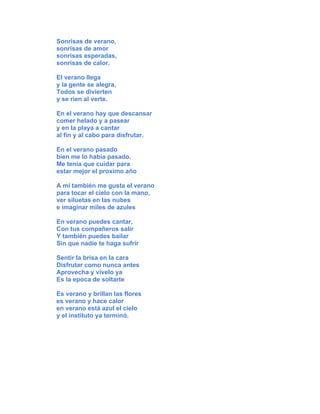 El verano, poema colectivo, 2eso c, 2011 12, literatura, lírica, ud 5, 6