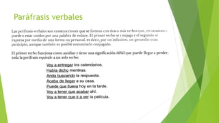 Paráfrasis verbales
 