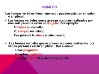 El verbo y sus clases