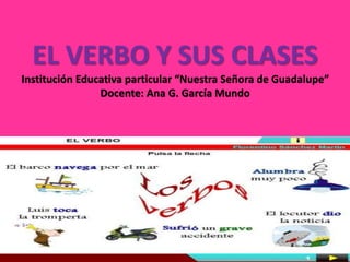 EL VERBO Y SUS CLASES
Institución Educativa particular “Nuestra Señora de Guadalupe”
Docente: Ana G. García Mundo
 