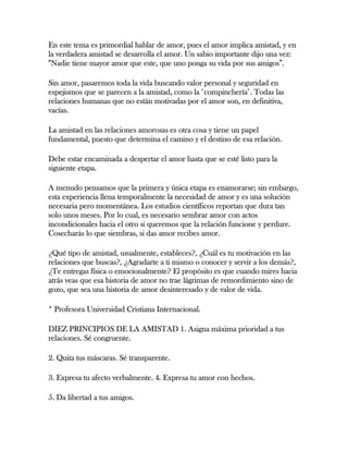 El verdadero valor del amor y de la amistad | PDF