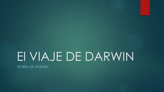 El VIAJE DE DARWIN
TEORÍA DE DARWIN

 