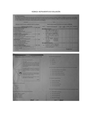 RÚBRICA: INSTRUMENTO DE EVALUACIÓN

 