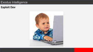 Exodus Intelligence
Exploit Dev
 
