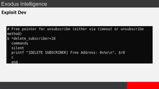 Exodus Intelligence
Exploit Dev
 