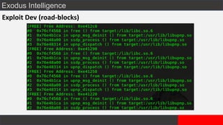 Exodus Intelligence
Exploit Dev (road-blocks)
 
