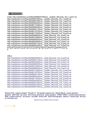 Elvis Gold Records 5 Volume Lossless | PDF