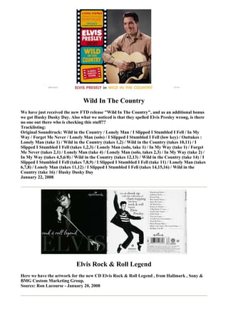 Country Music:Just For Old Times Sake-Elvis Presley Lyrics and Chords