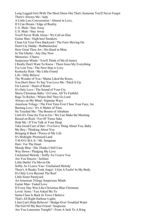 Long Legged Girl (With The Short Dress On) That's Someone You'll Never Forget
There's Always Me / Judy
A Little Less Conversation / Almost in Love,
If I Can Dream / Edge of Reality
U.S. Male / Stay Away
U.S. Male / Stay Away
You'll Never Walk Alone / We Call on Him
Guitar Man / High-heel Sneakers
Clean Up Your Own Backyard / The Fairs Moving On
Don't Cry Daddy / Rubberneckin'
How Great Thou Art / His Hand in Mine
In The Ghetto / Any Day Now
Memories / Charro
Suspicious Minds / You'll Think of Me (0 items)
I Really Don't Want To Know / There Goes My Everything
I've Lost You / The Next Step is Love
Kentucky Rain / My Little Friend
Life / Only Believe
The Wonder of You / Mama Liked the Roses,
You Don't Have To Say You Love Me / Patch It Up
I'm Leavin' / Heart of Rome
It's Only Love / The Sound of Your Cry
Merry Christmas Baby / O Come, All Ye Faithful
Rags To Riches / Where Did They Go Lord
Always on My Mind / Separate Ways
American Trilogy / The First Time Ever I Saw Your Face, An
Burning Love / It's A Matter of Time
He Touched Me / The Bosom of Abraham
Until It's Time for You to Go / We Can Make the Morning
Raised on Rock / For Ol' Times Sake
Help Me / If You Talk in Your Sleep
Take Good Care of Her / I've Got a Thing About You, Baby
My Boy / Thinking About You
Bringing It Back / Pieces of My Life
It's Midnight /Promised Land
T-R-O-U-B-L-E / Mr. Songman
Hurt / For The Heart
Moody Blue / She Thinks I Still Care
Way Down / Pledging My Love
Unchained Melody / Softly As I Leave You
Are You Sincere / Solitare
Little Darlin' I'm Movin On
Softly As I Leave You / Unchained Melody
There's A Honky Tonk Angel / I Got A Feelin' In My Body
It's Only Love Beyond The Reef
Little Sister Paralyzed
An American Trilogy Suspicious Minds
Guitar Man / Faded Love
If Every Day Was Like Christmas Blue Christmas
Lovin' Arms / You Asked Me To
Santa Claus Is Back In Town I Believe
That's All Right Harbour Lights
I Just Can't Help Believin' / Bridge Over Troubled Water
The Girl Of My Best Friend / Suspicion
Are You Lonesome Tonight? / From A Jack To A King
 