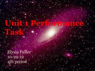 Unit 1 Performance
Task

Elysia Fuller
10-29-12
4th period
 