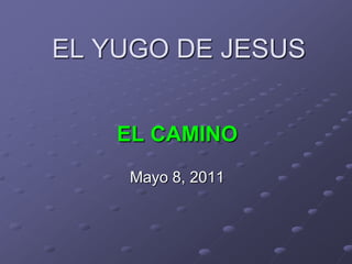 EL YUGO DE JESUS EL CAMINO Mayo 8, 2011 