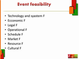 • Technology and syastem F
• Ecconomic F
• Legal F
• Operational F
• Schedule F
• Market F
• Resource F
• Cultural F
 