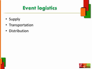 • Supply
• Transportation
• Distribution
 
