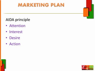AIDA principle
• Attention
• Interest
• Desire
• Action
 