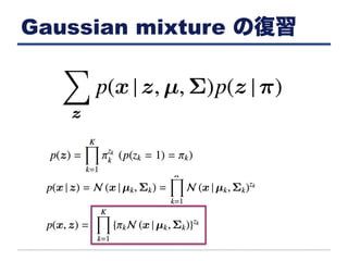 Gaussian mixture の復習
 