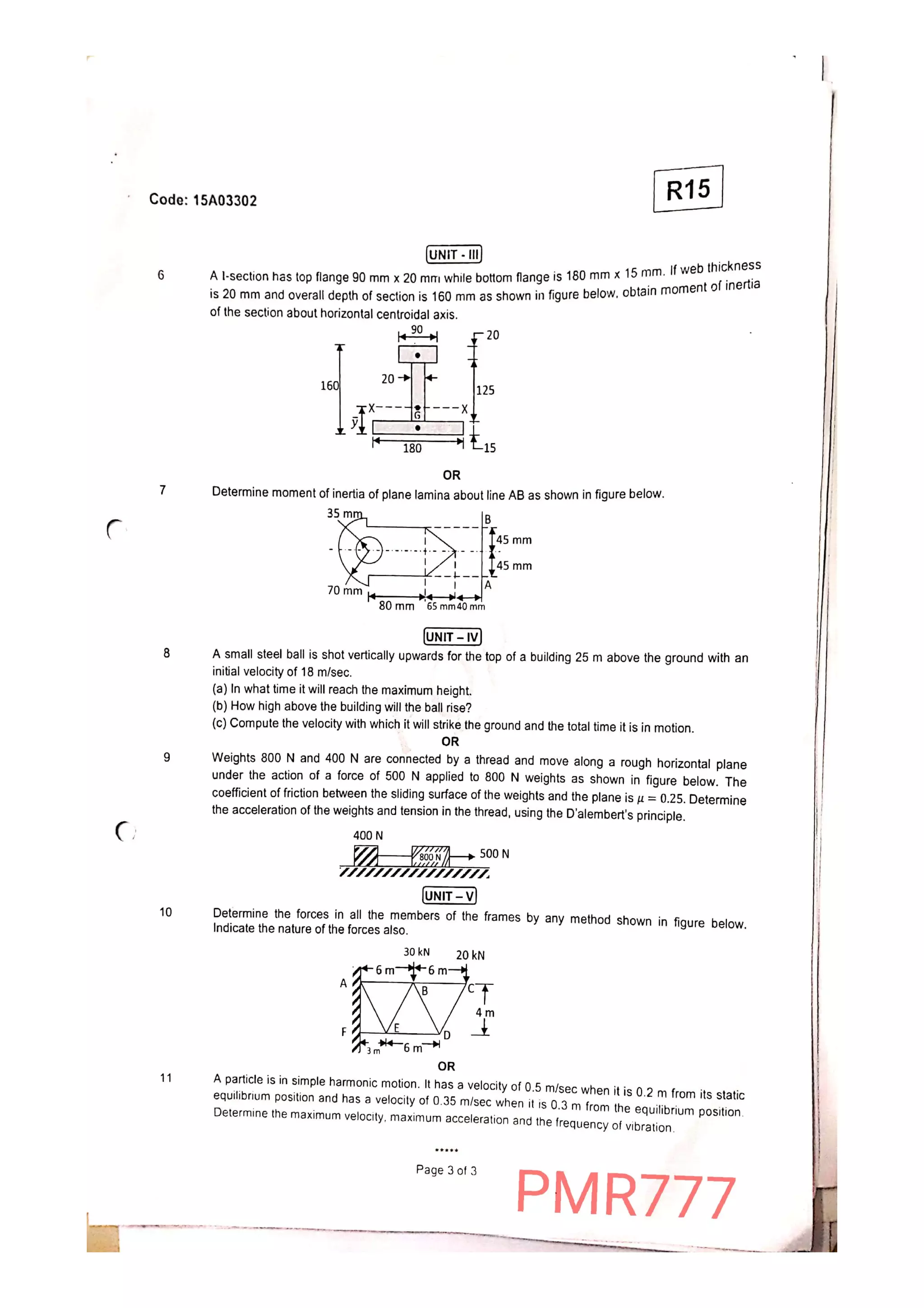 Engineering Mechanics Lecture notes R15,R19,R20 Syllabus from SREC ...