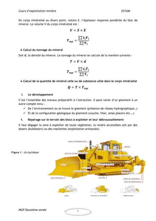 Cours d'Exploitation Minière : Techniques et Méthodes | PDF