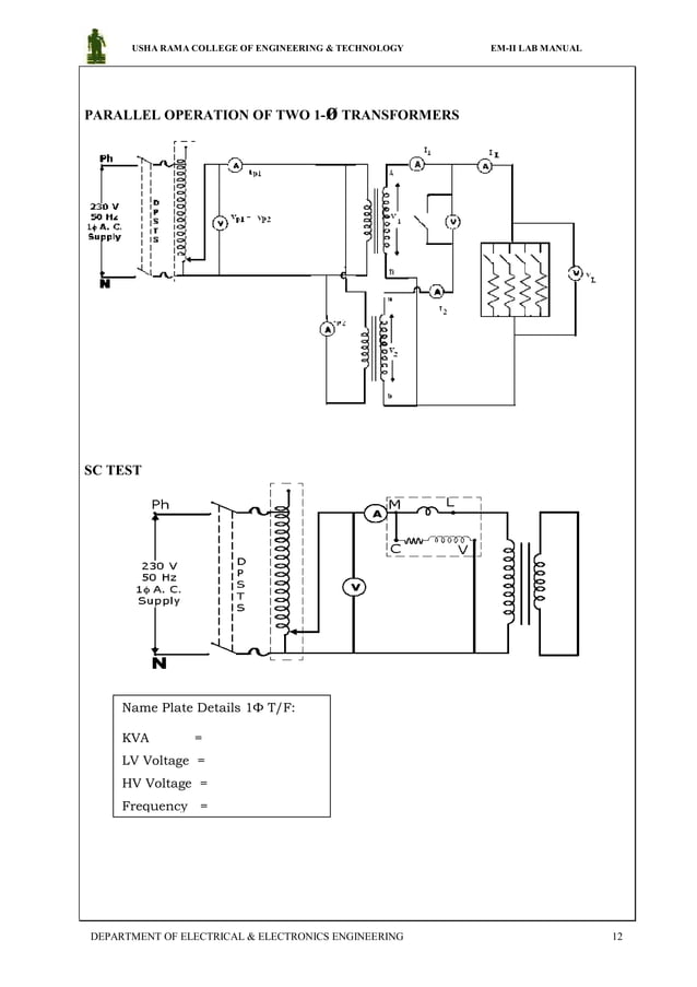 Electrical machines 2 lab manual