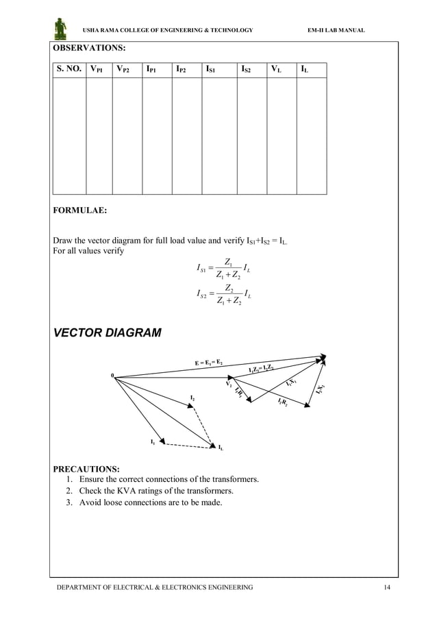 Electrical machines 2 lab manual
