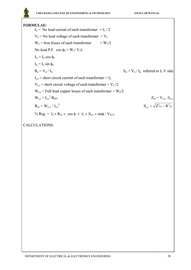 Electrical machines 2 lab manual