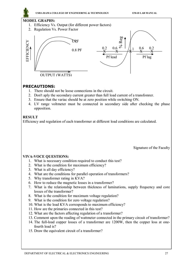 Electrical machines 2 lab manual