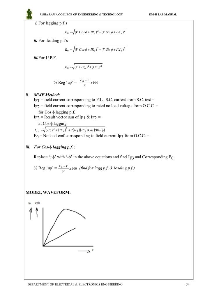 Electrical machines 2 lab manual