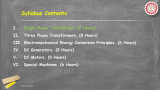 EM-I 1st Chapter on Single Phase Transformer | PPTX