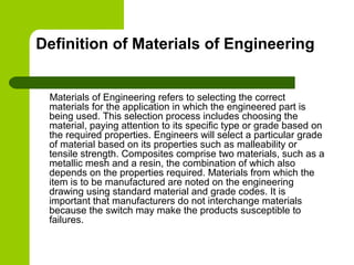Engineering Material use in Textile Industry &quot; | PPT