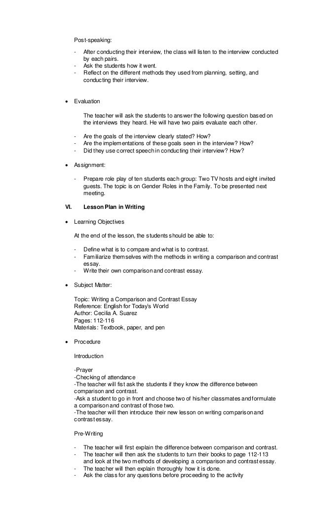 compare and contrast essay subjects