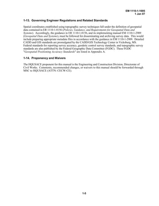 Em 1110 1-1005 control and topographic surveying | PDF