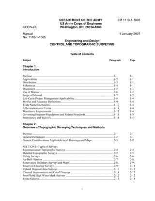 Em 1110 1-1005 control and topographic surveying | PDF