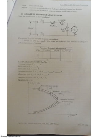 ELECTRICAL MACHINE LAB MANUAL PART 1 | PDF