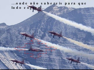 ...onde não sabereis para que lado correr...