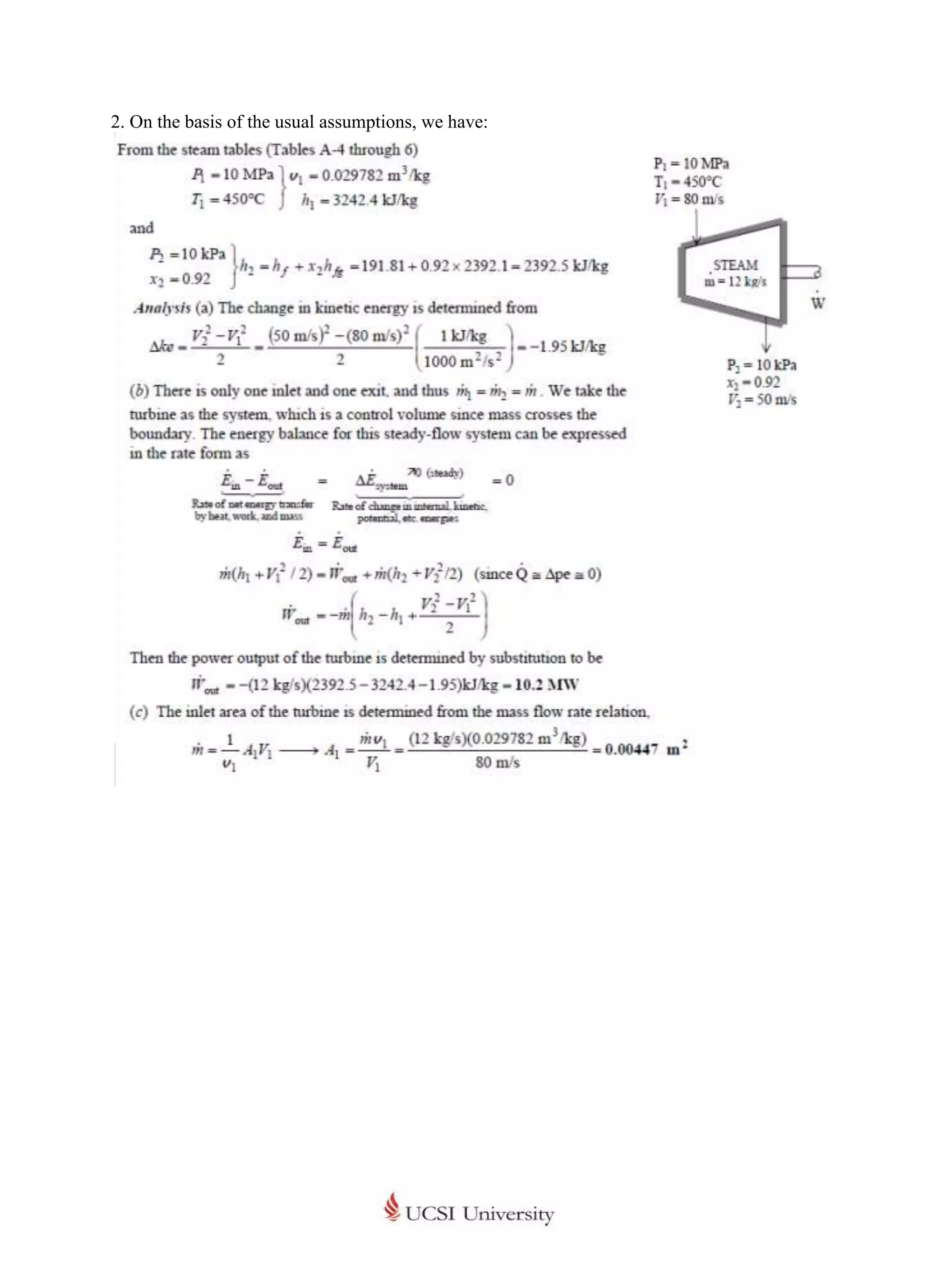 2. On the basis of the usual assumptions, we have:
 