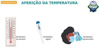 Habilidade
AFERIÇÃO DA TEMPERATURA
Termômetro
de mercúrio
Termômetro
infravermelho
Termômetro
digital
 