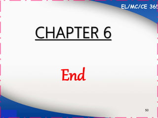 End
50
EL/MC/CE 365
CHAPTER 6
 