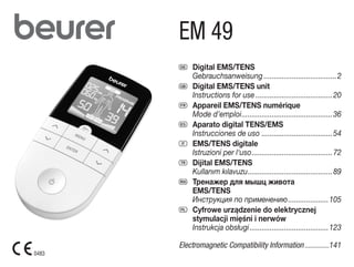 Beurer EM 49 digital TENS/EMS Dispositivo de corriente de estimulación 3 en  1 para el